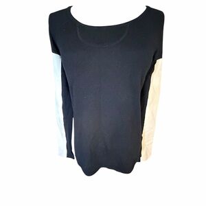 AIKO Kwan Cashmere Sweater Soft Sheep Leather Sleeves Bergdorf Goodman XS